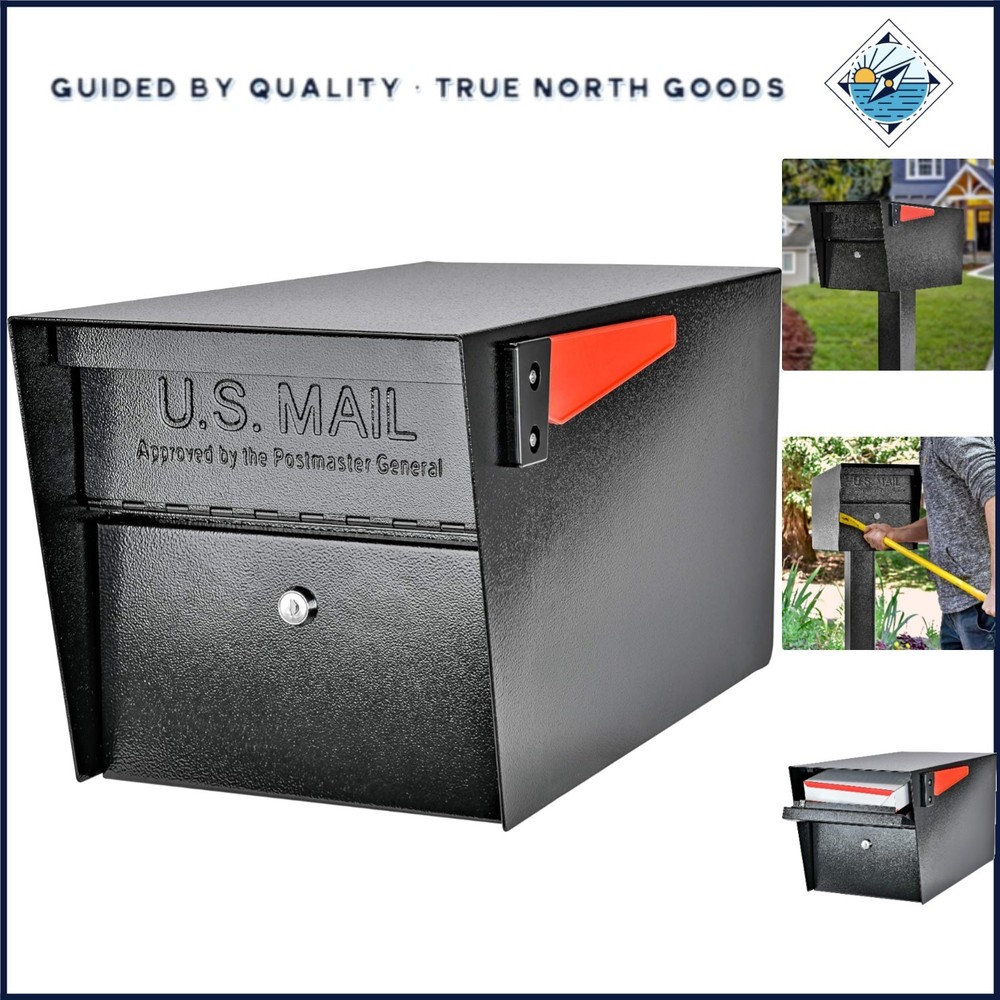 Post Mount Locking Mailbox with 1760 Cubic Inch Capacity for Safe Delivery