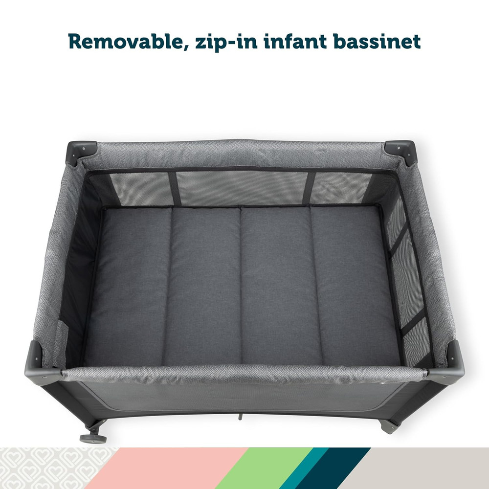 Basic 2-In-1 Play Yard with Bassinet, Gray