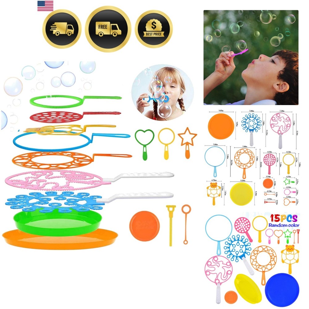Bubble Wands Set - Big Bubbles Wand Funny Bubbles Maker with Tray, Nice for O...