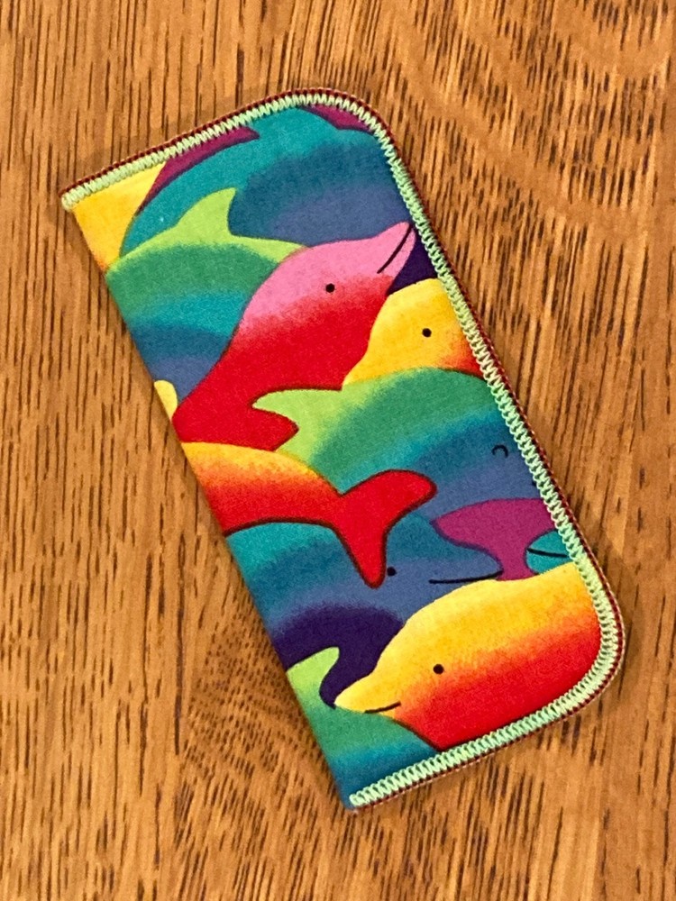 Glasses Case - Retro Dolphin Print