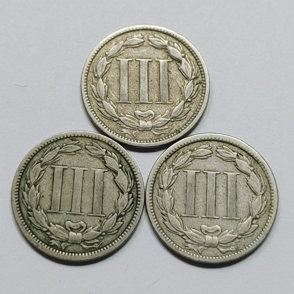 11x 1865-1874 3 Cent Nickels 3CN 28655
