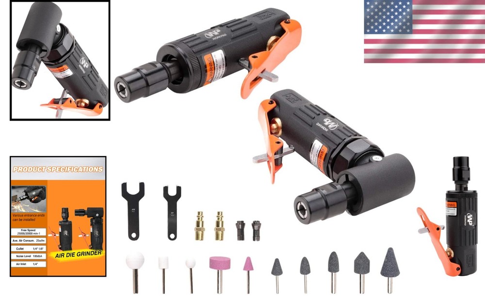 WORKPAD 12pc Pneumatic Die Grinder Kit, Compact, Variable Speed, Precision Tool