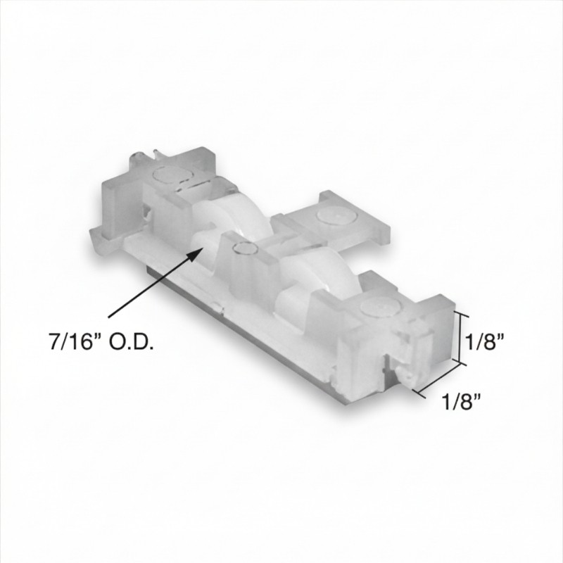 Sliding Window Roller Assembly Nylon 7/16" Flat Wheel 1/2" Housing (2-Pack)
