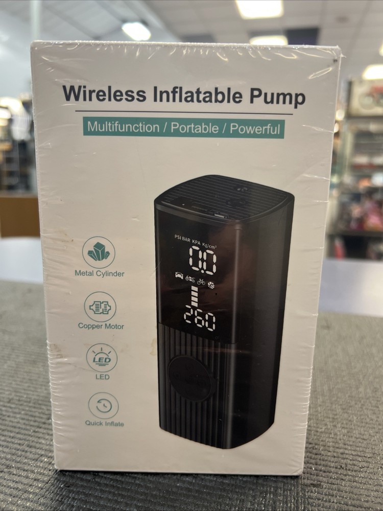 Wireless Inflatable Pump Multifunction Portable Powerful Black 180 PSI Device