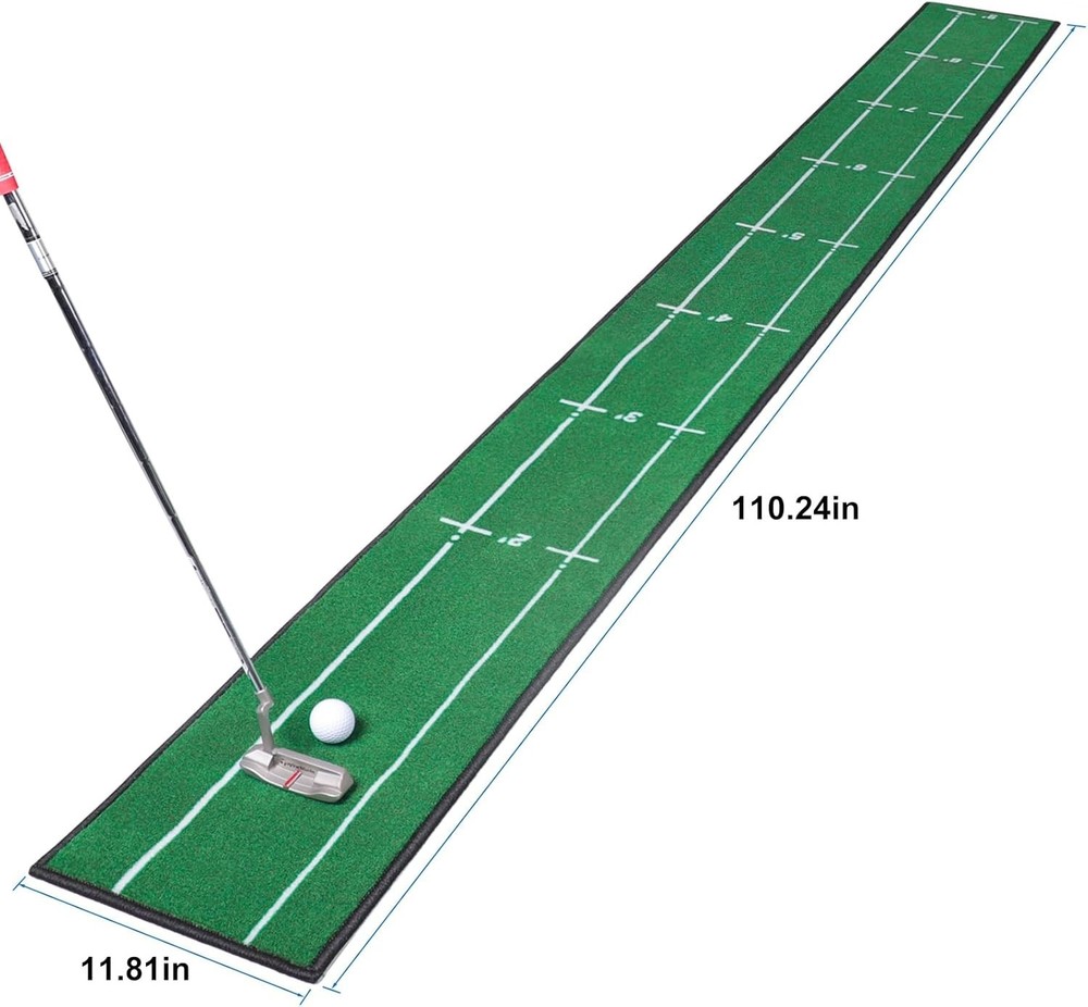 Durable Golf Putting Mat with Distance Markers - Ideal for Skill Improvement
