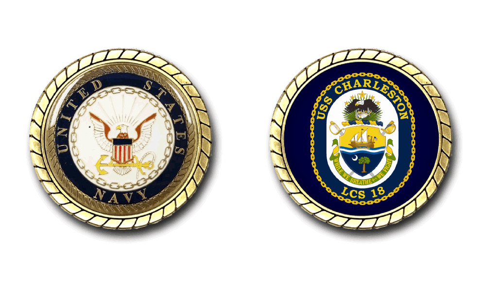 USS Charleston LCS-18 Crest Challenge Coin