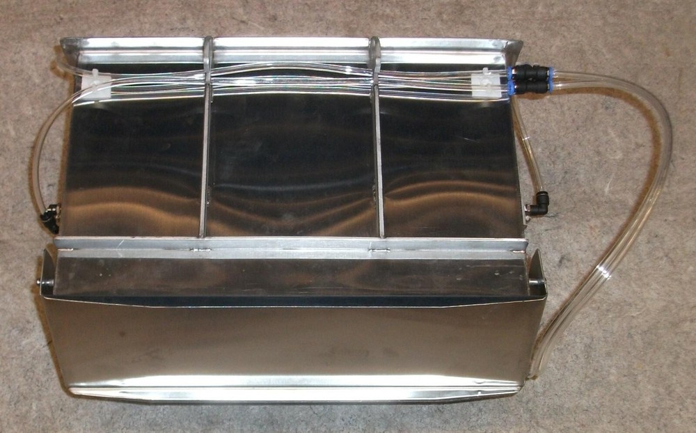 PNEUMATIC CYLINDER OPERATED PACKAGING DUAL DUMP HOPPER RECTANGULAR STAINLESS NEW
