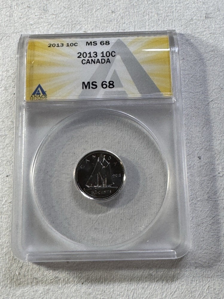 2013 Canada 10 Cents Graded MS 68 by ANACS