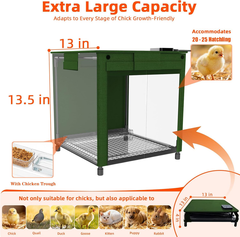 Brooder Box for Chicks, 200W Chick Brooder Constant Radiant Chicken Coop Heater