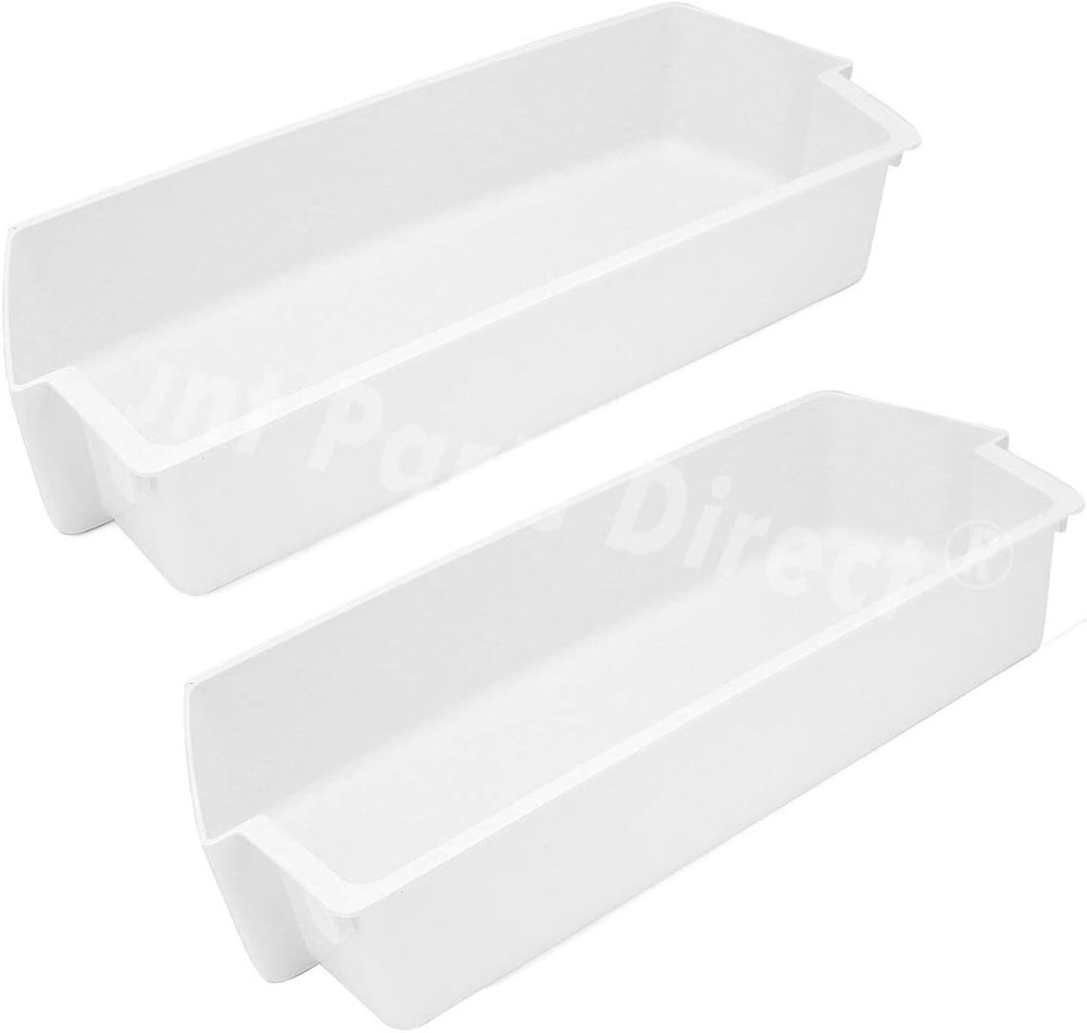 White Shelf Bin Compatible with Kenmore Whirlpool Refrigerator 2187172 2-PC