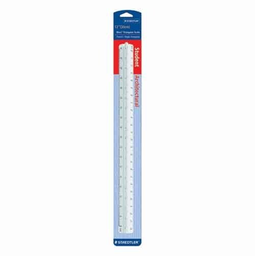 Staedtler Architect Triangle Scale Ruler 12" White Drafting Draw School Office