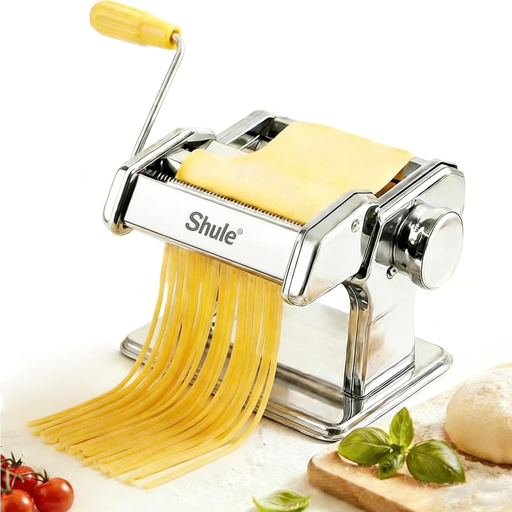 Manual Pasta Maker Machine - 7 Adjustable Thickness Settings Pasta Roller & Cutt