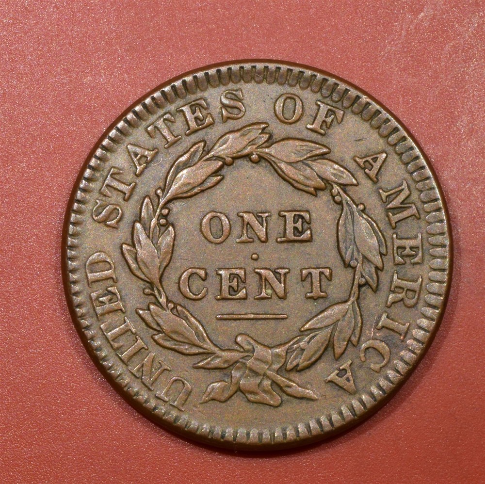 1834 "LG* SM8"Coronet Head Large Cent "VF+"