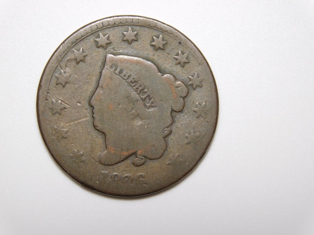 OLD US COPPER COINS 1826 CORONET HEAD LARGE CENT