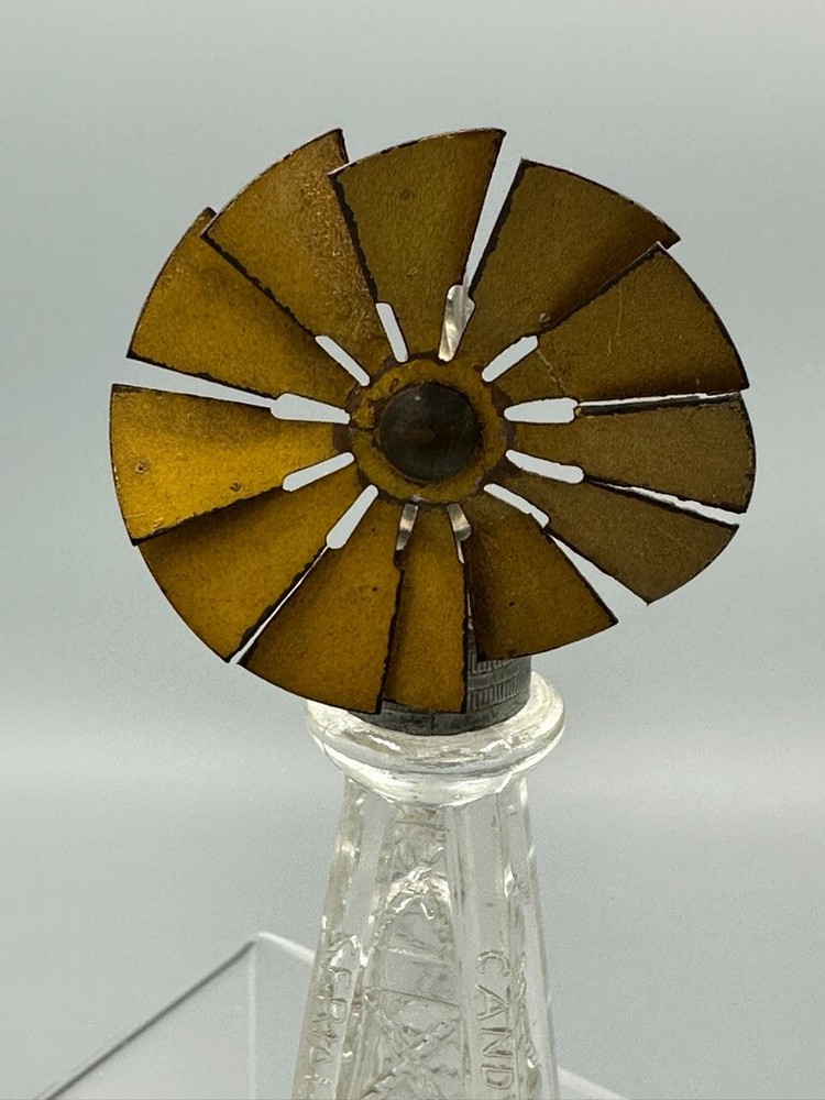 c 1915 WINDMILL Eagle Moon CANDY GUARANTEED Antique GLASS CONTAINER E&A 840