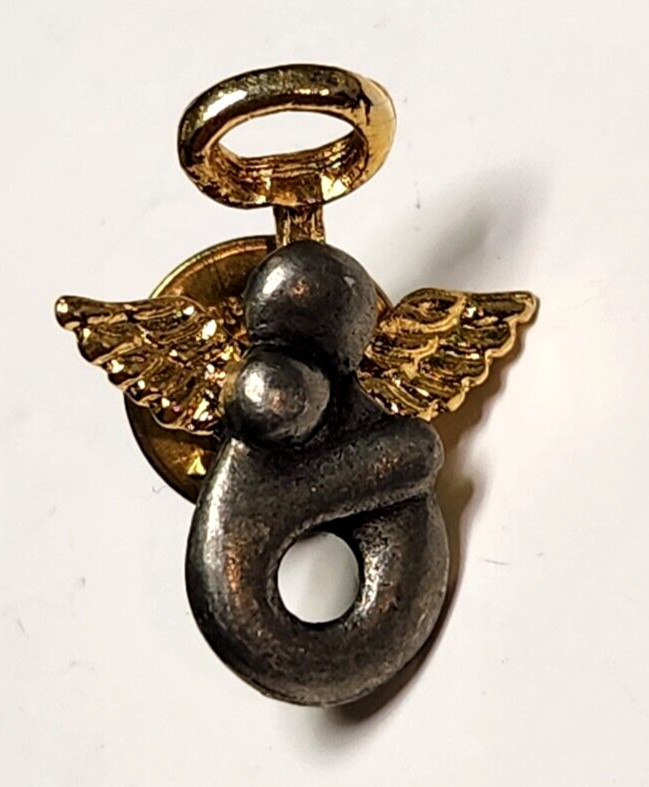 Small Angel Hugging Child Lapel Pin