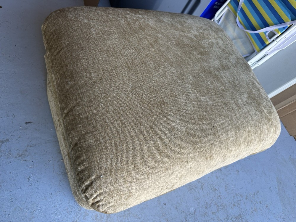 Chenille Beige Ottoman Foot Rest
