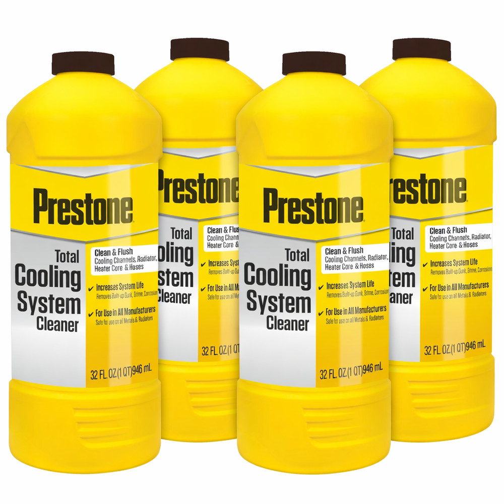 Prestone Total Cooling System Cleaner 32oz (Pack of 4) Radiator Flush & Degrease