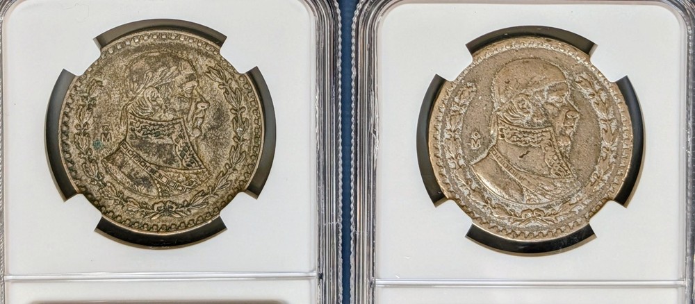 (((2))) 1958 Mo Mexico Silver One Peso - NGC Graded Genuine Sequential Pre Order