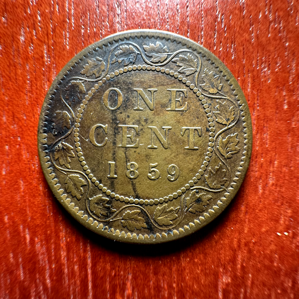 1859 Canada Large Cent - Die Crack