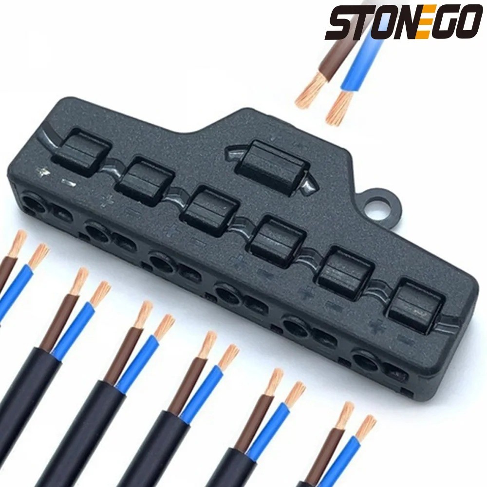 Low-Voltage Quick-Connect Wire Splitter for LED Strip Lighting (2 in, 12 out)