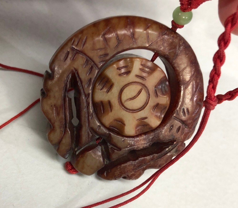 Ethnic Beaded Red Rope Spinning Boho Hippie Retro Necklace