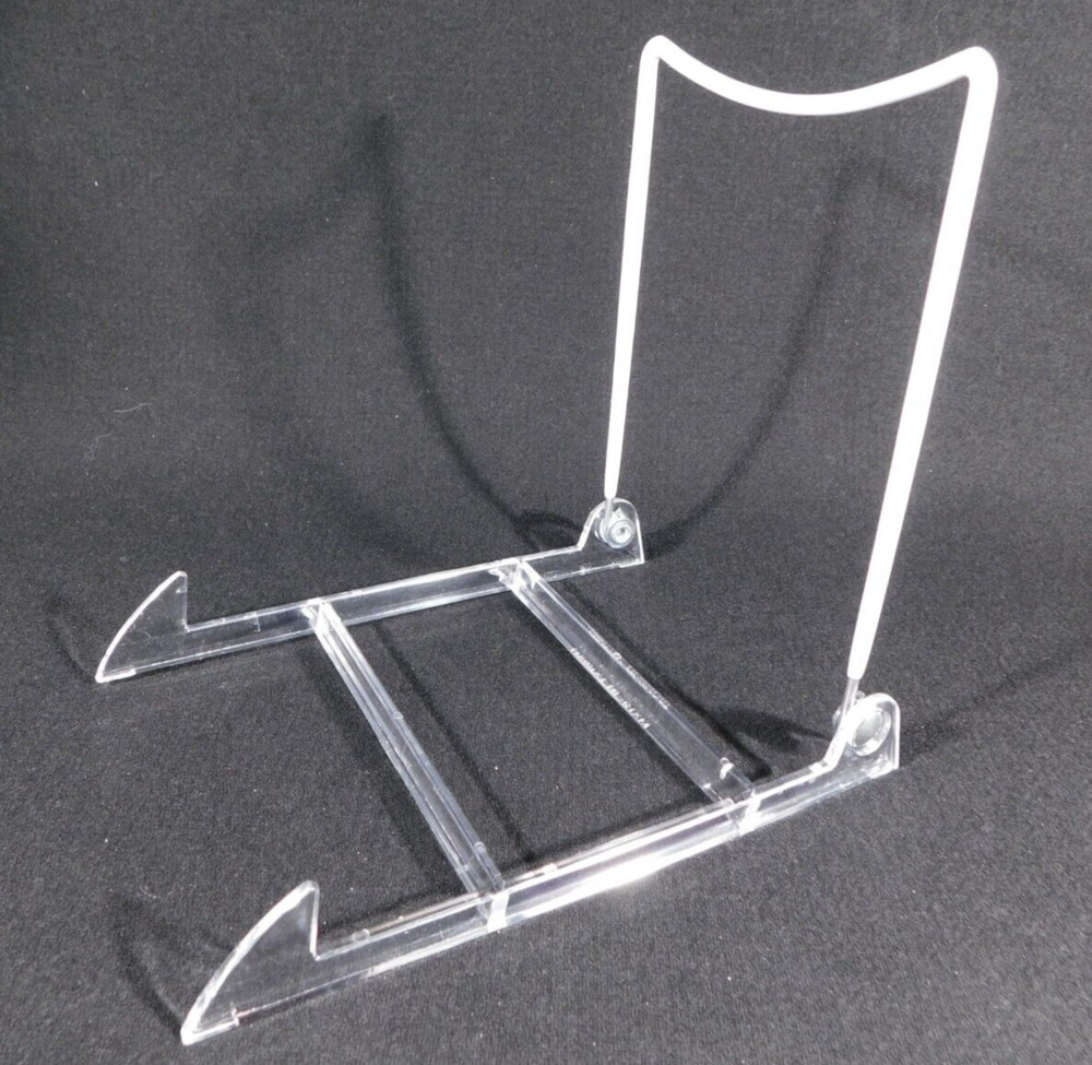 Easel Display Stand Large Size Adjustable Clear Acrylic White Back