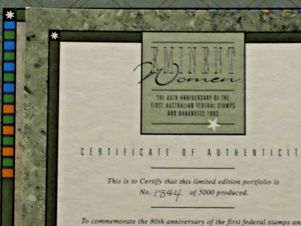 1993 $10 Dame Mary Gilmore Note – 80th Anniv Fed Currency Ltd Ed Folder