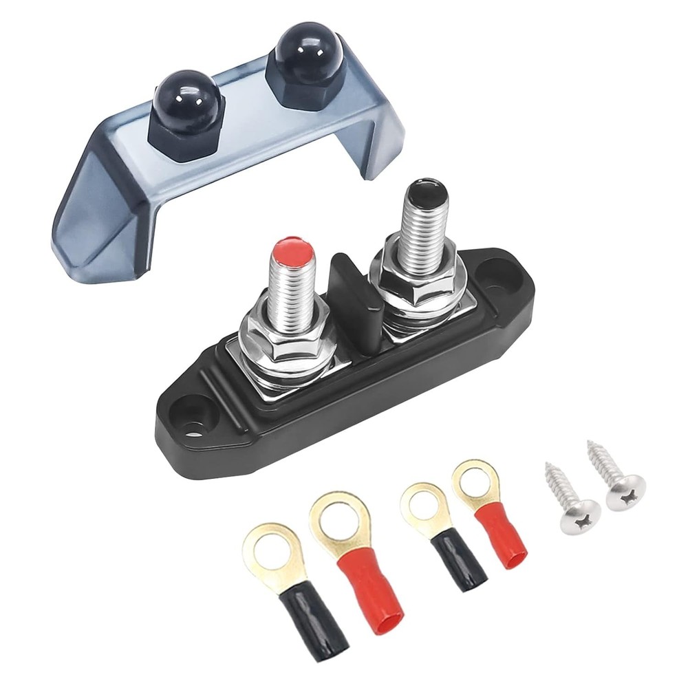 Versatile Power Distribution Block with Stainless Steel Rings & Compact Design