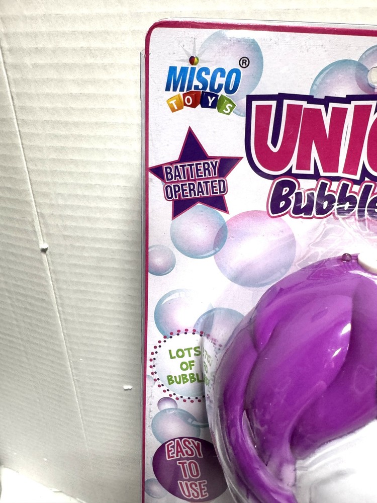 Unicorn Bubble Blower Toy Wand 9” Includes Soap Solutions New
