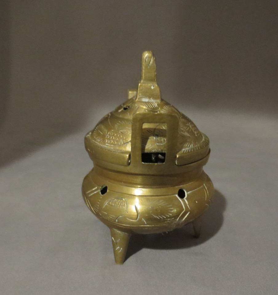 Vintage Chinese Incense Burner Brass