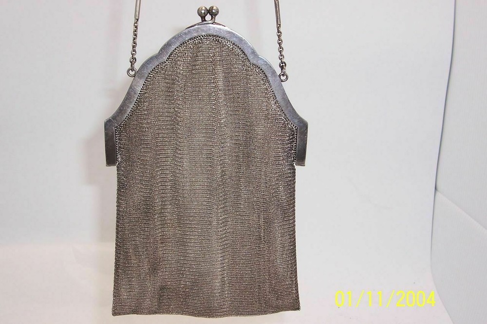 Art Deco Alpaca 600 Silver Hallmarked Micro Mesh Purse