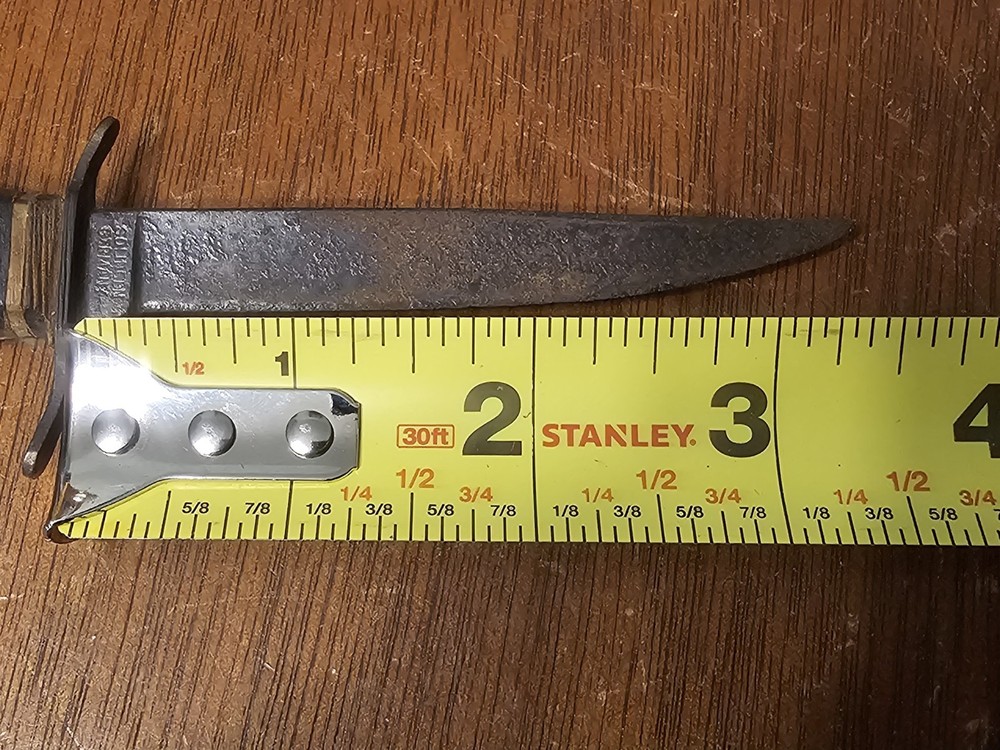 PIC Solingen Germany Stag Handle Fixed Blade Hunting Knife w/ Sheath Needs Work