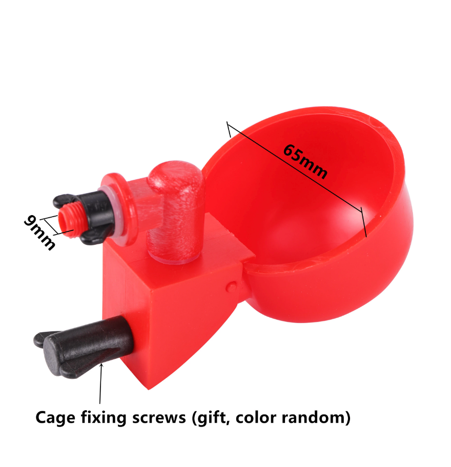 2Pcs Automatic Chicken Water Cup Plastic Drinking Bowl Waterer Kit for Poultry