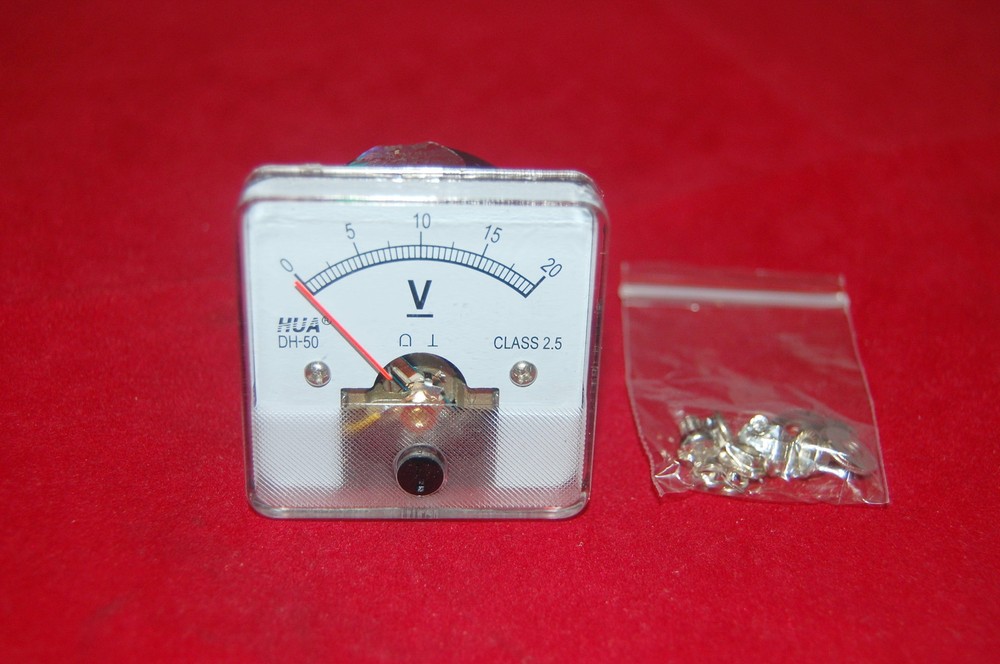DC 0-20V Analog Voltmeter Analogue Voltage panel meter 50*50mm directly Connect