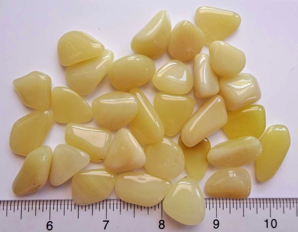 Yellow Opal -3 Ounces Tumbled Stones rt431d