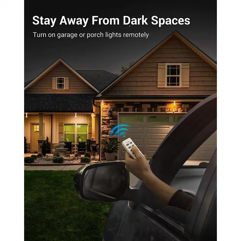 120-Volt Remote Control Light Bulb Socket Switch Kit, White (1 Remote plus 3 Soc