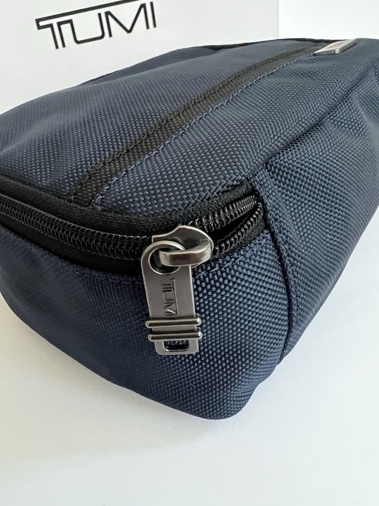 Tumi Navy Cube Travel Pouch Accessory Zipper Bag