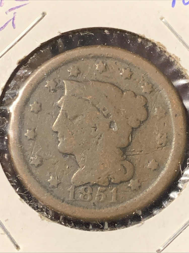 LARGE CENT - 1851 - NICE GRADE  - #2