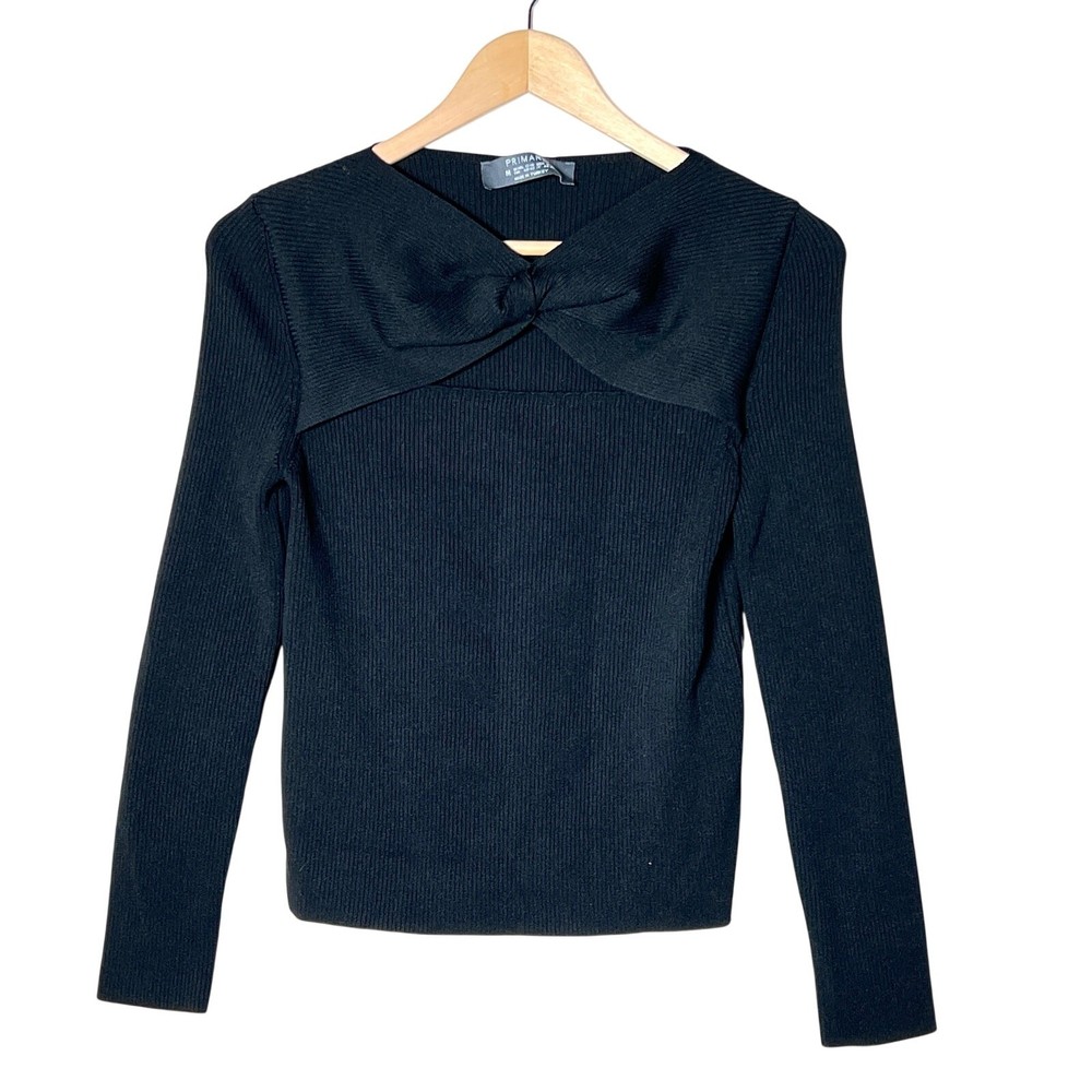Primark black ribbed lightweight sweater size medium M B160