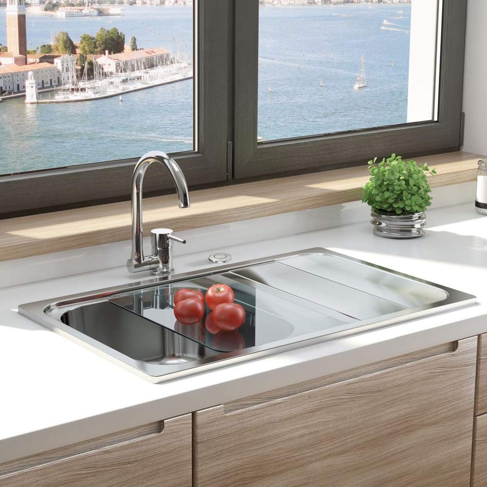 Air Switch Kit for Garbage Disposal, Brushed Nickel Push Button & Module