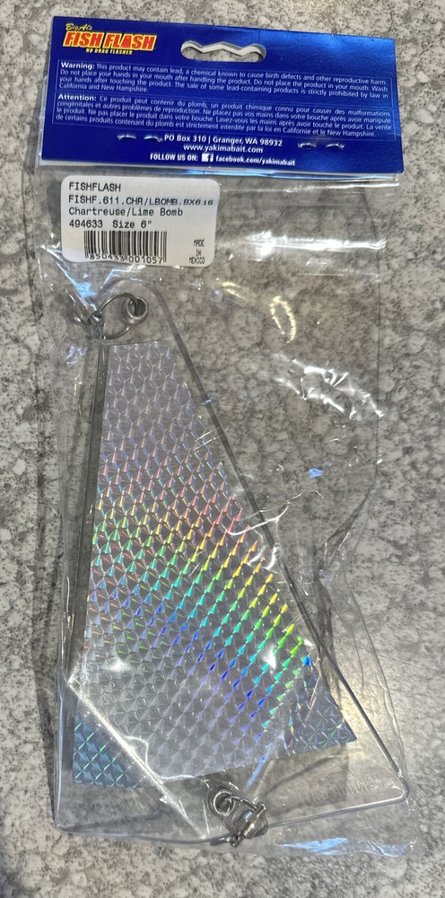 Big Al’s Fish Flash No Drag Flasher Trolling 6" Chartreuse Lime Bomb