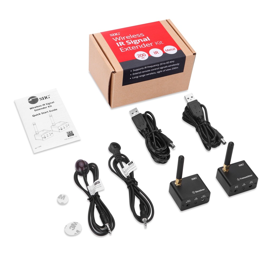 SIIG Wireless IR Remote Control Signal Extender Repeater Kit - 200M