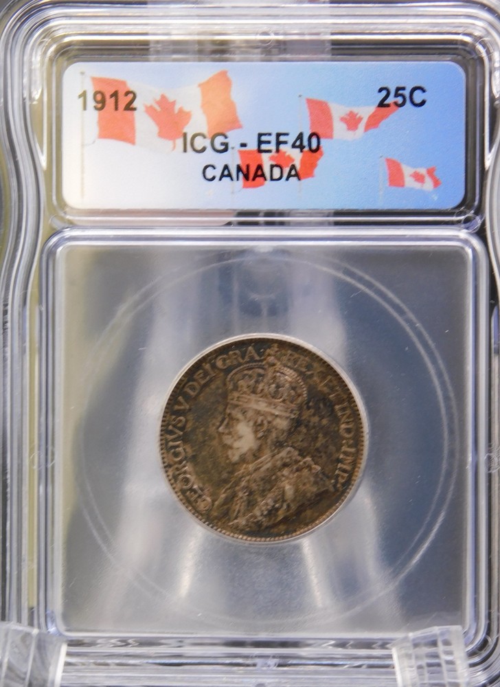 1912 CANADA TWENTY FIVE CENT ICG EF40 (BT1240)