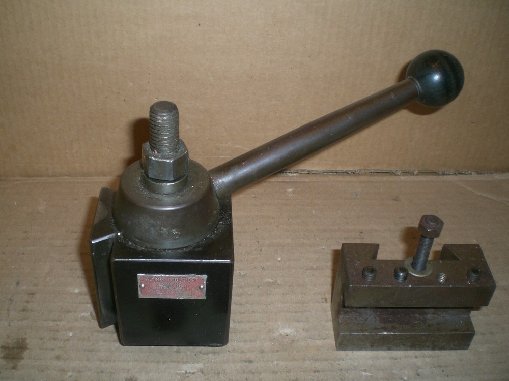 Genuine Aloris CX tool post with 1 tool holder 7 cutting bits