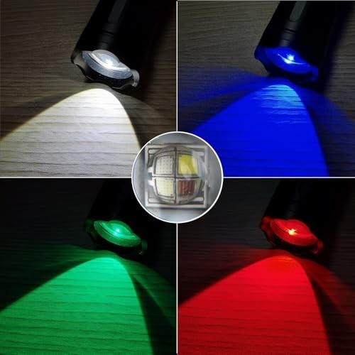 X004 Multicolor Flashlight Red Light Green Light USB Rechargeable Blue Light