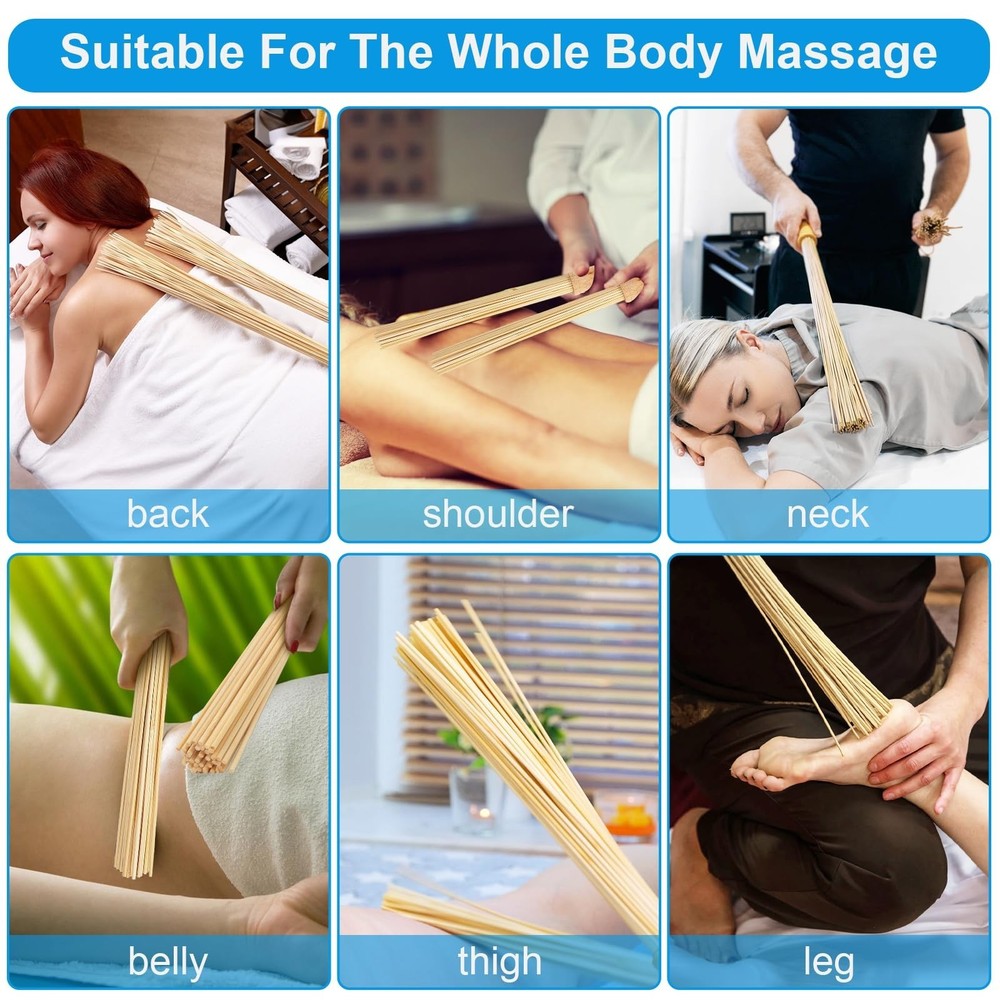 2PCS Bamboo Massage Sticks,Bamboo Therapy Massage Body Tool for Rel... Fast Ship
