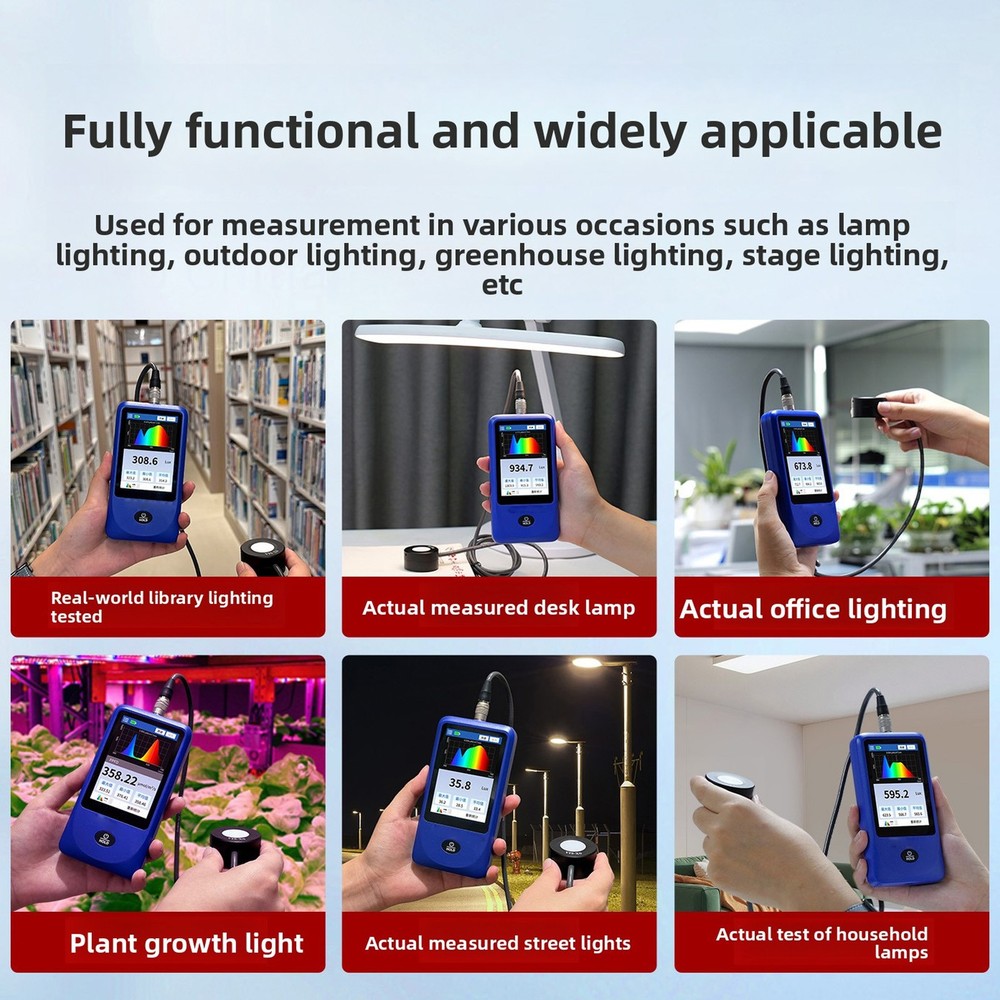 Light Spectrum Meter Handheld Spectrometer Illuminance Meter Curve