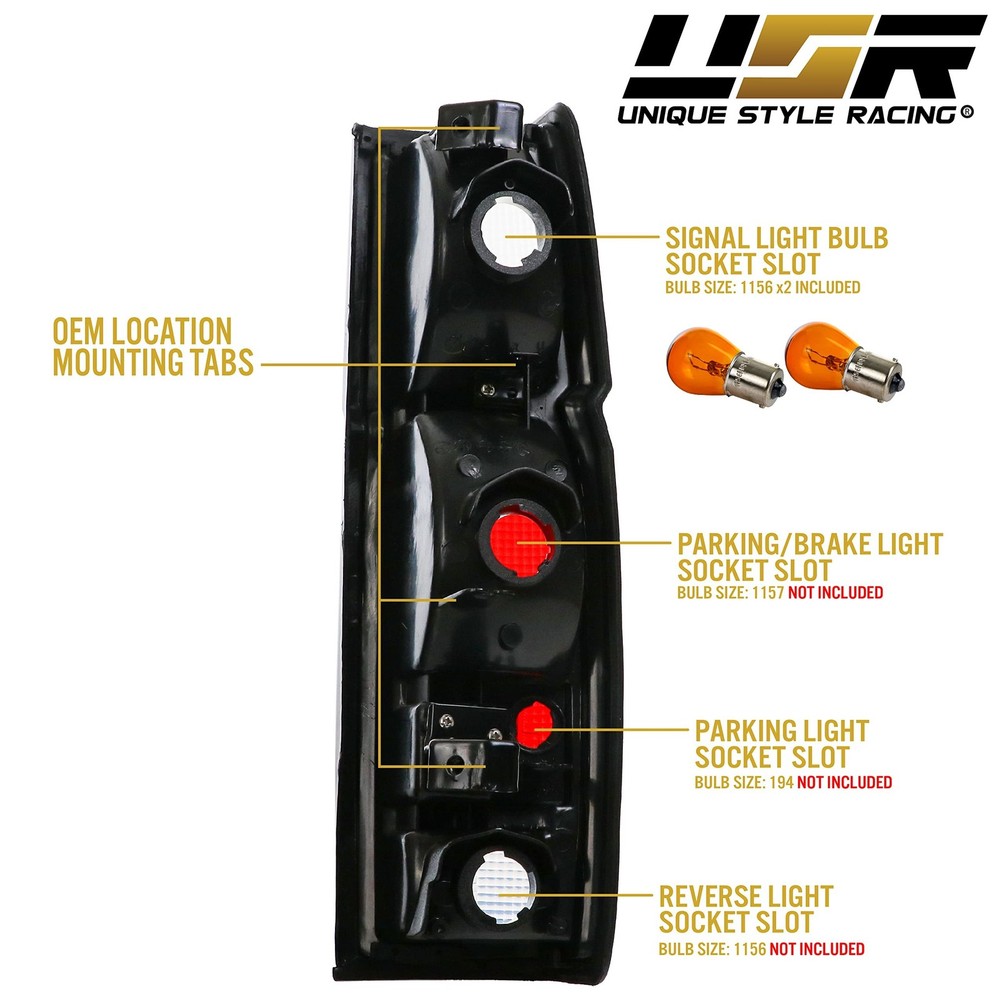 USR 86-97 Hardbody Tail Lights - Rear Tail Lamps Taillight Replacement Assemb...