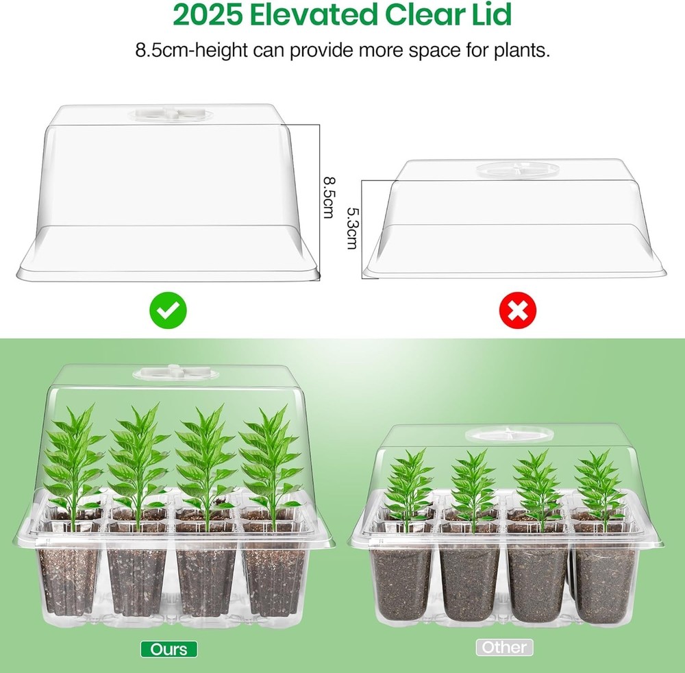 Complete Seed Starter Kit with Grow Light and Humidity Domes